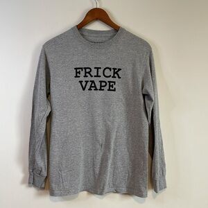 Baylen Levine Frick Vape Shirt Small Gray Benitez Long Sleeve Black Casual Crew